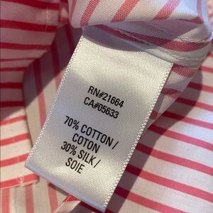 Paperwhite Cotton Silk Fitted Button Down Professional L/S Stripe Pink White 4